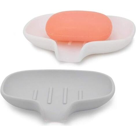 (Grau + Weiß) 2er-Pack Selbstentleerende Seifenhalter für Dusche/Badezimmer/Küche zum Händewaschen (1/5)
