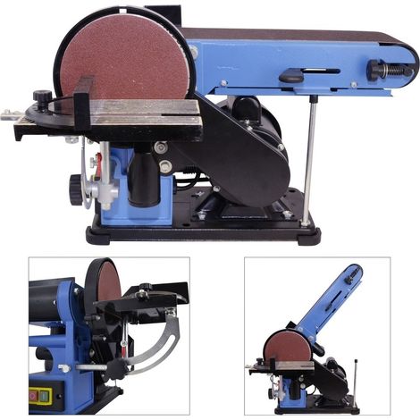Güde – Ponceuse stationnaire à bande 350W – Plateau Ø 150mm – Vitesse 1450 min-1 – Pour ponçage bois, métal et plastique (1/5)