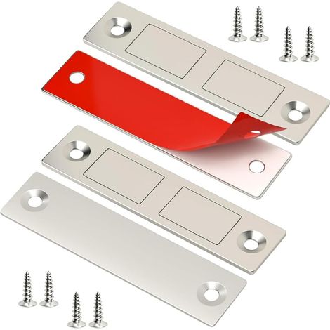 Aimant Porte Placard 2 Pièces Ultra Mince Loqueteaux Magnétiques Puissant Aimant de Porte Placard Cuisine Loquet Magnétique Vis Aimant Meuble Fermeture pour Tiroir Armoire Porte Coulissante (1/5)