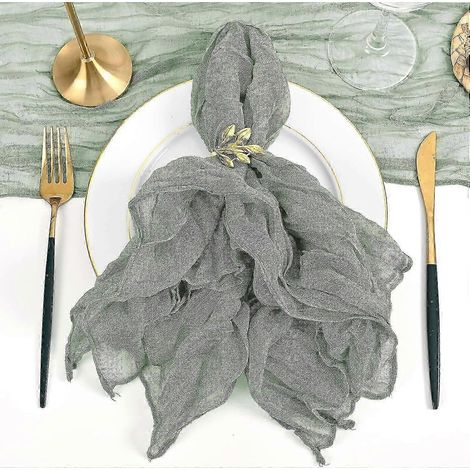 Serviettes de table résistantes, 10 feuilles, en polyester noir très absorbant, idéales pour les banquets. (1/5)