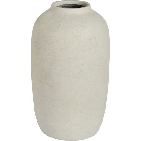 Vaso rotondo in cemento bianco 30 x 51 cm HOMVRA (1/5)