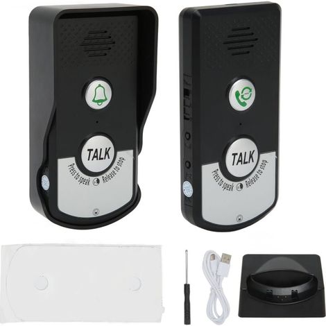 Timbre con voice intercom (2 units), 1000 m USB charging, intelligent wireless remote control, waterproof, for home and office - ANPVIZ (1/4)