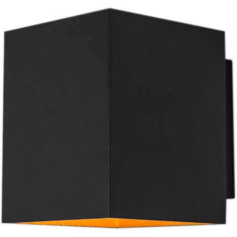 QAZQA Design-Wandleuchte schwarz und gold quadratisch - Sola