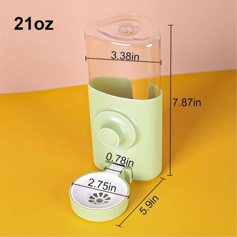 Bouteille d'eau pour lapin,distributeur d'eau suspendu pour petit animaux,mangeoire automatique,fontaine d'eau pour cage,vert,21oz (1/5)