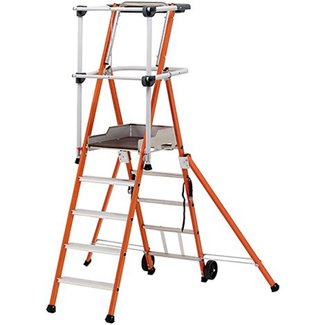 Scaletta 3 gradini isolante in fibra di vetro - Altezza max di lavoro 3m - 2272833