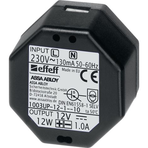 effeff Alimentatore incassato nero per controllo accessi