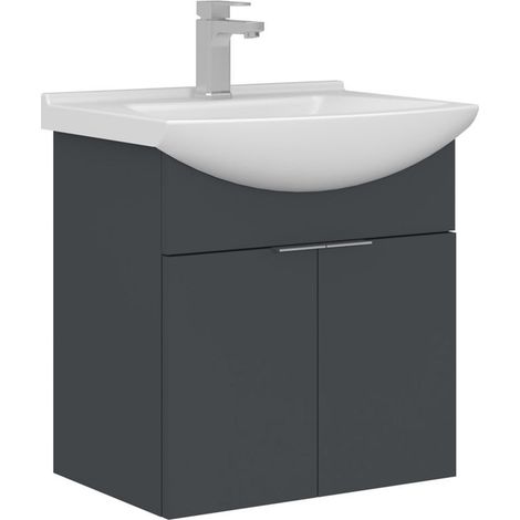 Mobile lavabo "Purus 55" - 55 x 50 x 58 cm - Antracite opaco (1/3)