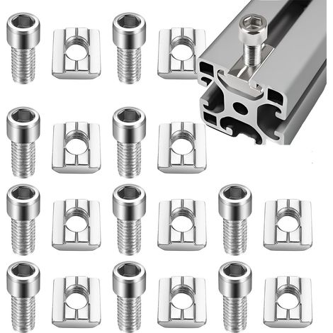 Vis à tête cylindrique creuse pour écrou coulissant en profilé aluminium - Écrou de bateau en acier inoxydable M5 (20 pièces) (1/4)