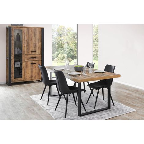 KORA - Ensemble Table 230cm + Vitrine 3 Portes 1 Tiroir (1/4)