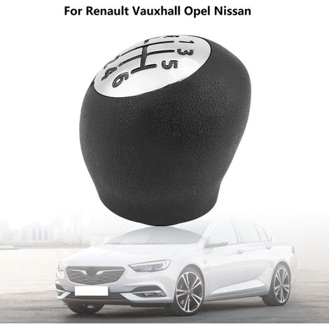 Pommeau de levier de vitesses 6 vitesses pour Opel Vauxhall  Original PVC  Noir & Argent (1/5)