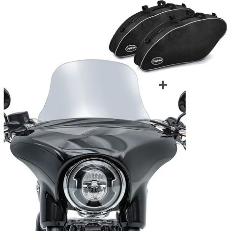 Set Moto Parabrezza L + Sacchi interni per Harley Davidson Sport Glide 18-25 SL2