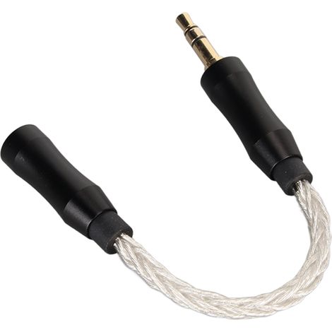 Câble audio 2,5 mm vers 3,5 mm, connecteurs mâle-femelle en cuivre monocristallin plaqué or, câble adaptateur pour casque audio 14 cm (5,5 pouces) argenté (1/5)