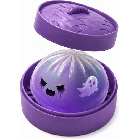 Brioche vapeur réaliste d'Halloween, jouet alimentaire à presser, sac de décompression de 8,5 cm.violet