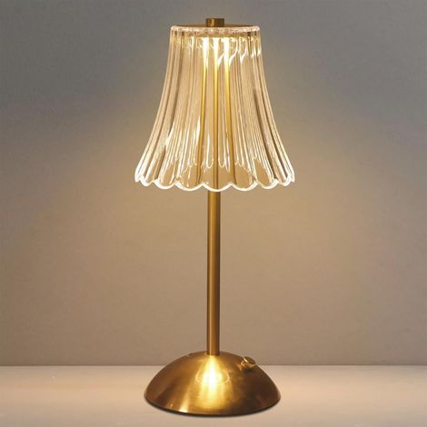 Lámpara de mesita de noche retro con diseño floral, inalámbrica, regulable, incluye fuente de luz. (1/5)