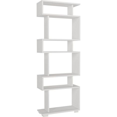 Bibliothèque déstructurée 6 niches blanche 60 cm - Rina