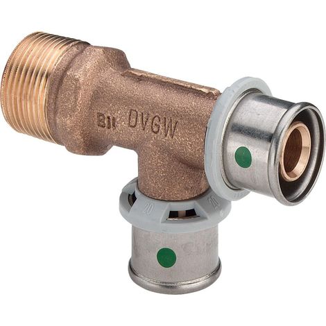 Viega Sanfix-P pièce en T 303280 R 2000 / 2 x 16 x 16 mm, avec SC-Contur, bronze