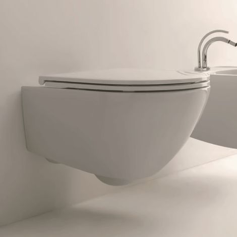 Wc Sospeso Senza Brida Kerasan "Aquatech" Bianco Lucido (1/3)