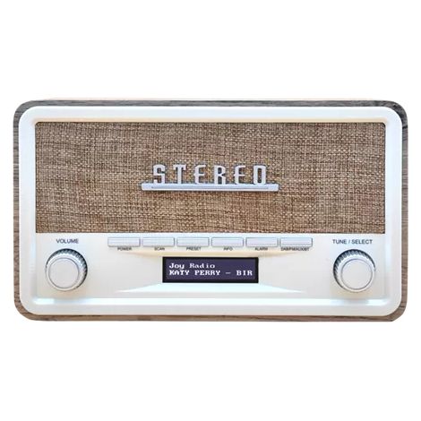 Denver DAB-18 Radio Dab+/FM Bluetooth, AUX, Reloj Despertador, Pantalla LCD, Acabado Madera Clara (1/2)