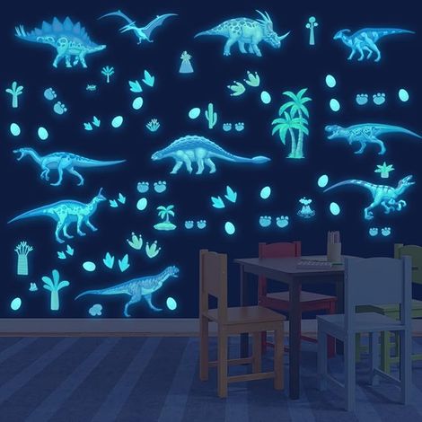 Children's Dinosaurs Wall Stickers Dinosaur Removable Sticker for Children Boys Girls Baby Bedrooms Ceiling Decoration