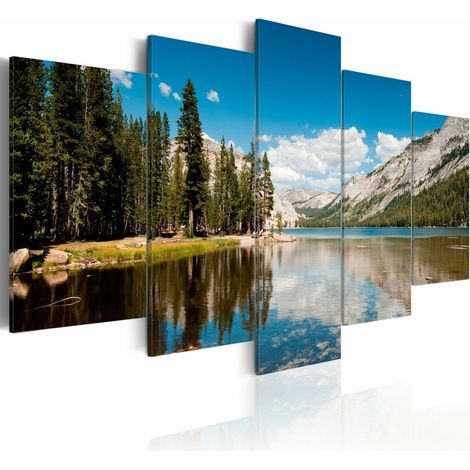 Tableau lac de montagne au début d'été - 200 x 100 cm (1/4)