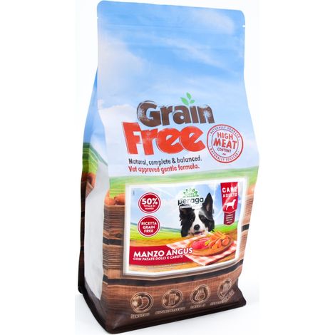 CROCCHETTE PERAGA GRAIN FREE PER CANE ADULTO 2KG MANZO ANGUS CIBO PER CANI