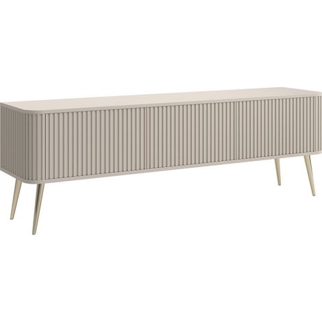 Selsey OVARLO - Mobile TV a 3 ante - 163 cm - grigio-beige / oro (1/5)
