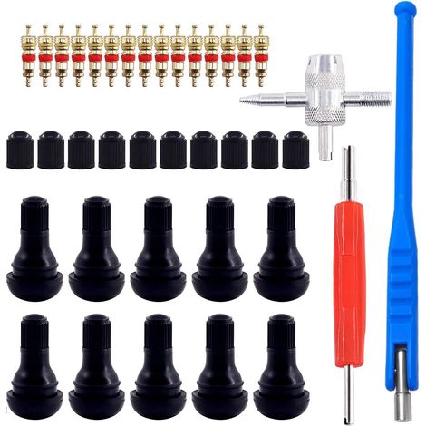 Demonte Valve Pneu Outil, Valve Core Remover pour Voiture Remplacement, TR412 Valve Pneu, Valve Core, 4-1 Outil de Réparation de Valve de Pneu, Démonte Valve Pneu Bleu, Tire Repair Kit (1/5)