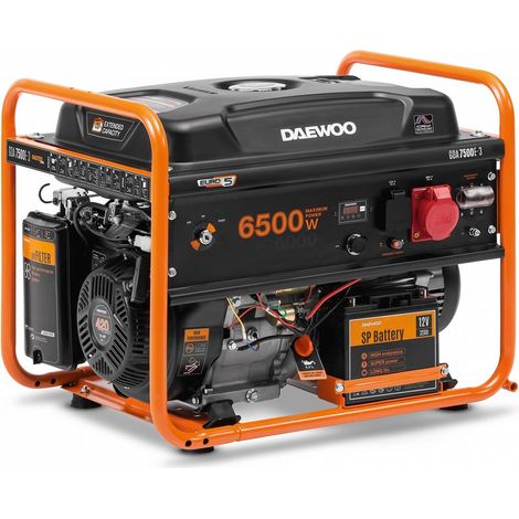 Generador eléctrico Daewoo GDA 7500E-3 robusto 6,5 kW (1/5)