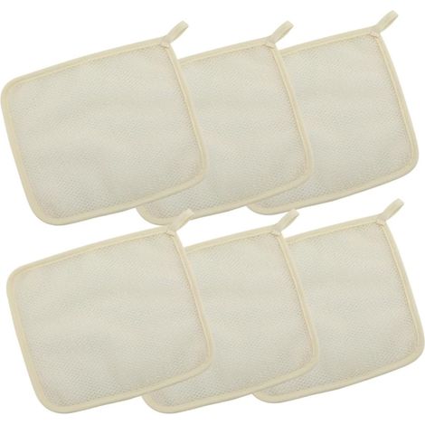 de 6 serviettes exfoliantes en nylon beige effet lissant et