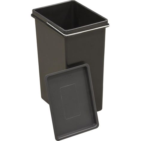 Seau en plastique pour Poubelle de Recyclage 11 L Compatible avec Poubelle de Cuisine Basic, Round, Ecoclas, Ecoclas Plus Avec couvercle noir (1/5)