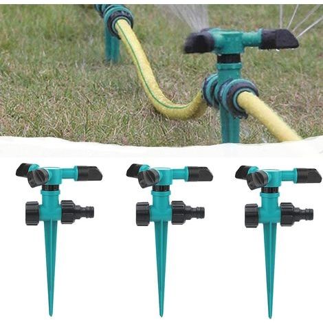 3 Pièces Arroseur Automatique à 360° pour Pelouse, Arroseur Rotatif à Trois Bras, Arroseur pour Pelouse Automatique Arrosage Système, Peut Être Utilisé pour Jardin Et l'Irrigation Pastorale (1/5)
