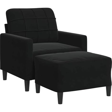 Maison Exclusive - Poltrona con Poggiapiedi Nero 60 cm in Velluto