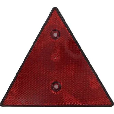 Catadioptre triangle rouge à visser 155 x 137mm réflecteur remorque tracteur voiture véhicule agricole (1/2)