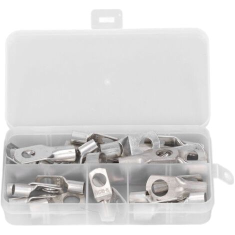 VURAHOME - 30 PCS Cosses de fil robustes SC16 SC25 SC35 Oeillets en cuivre étamé assortis Connecteurs de bornes à anneau tubulaires SC,DUBUNS
