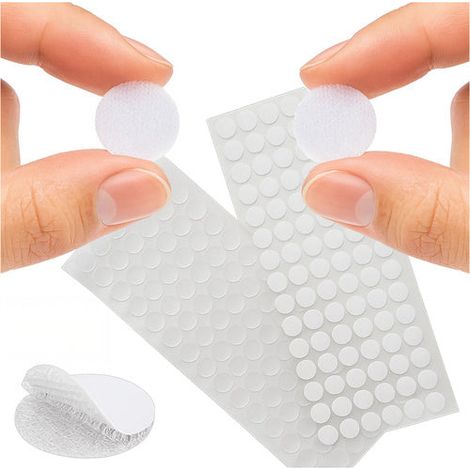 Selbstklebende Klettstreifen, 18 mm, 500 Stück, weiß