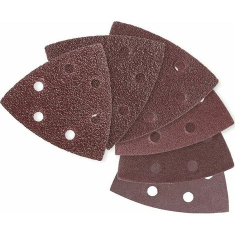 120 pezzi di carta vetrata triangolare 6 fori tampone abrasivo 93x93x93mm chiusura grane assortite 40/60/80/120/180/240 (1/5)