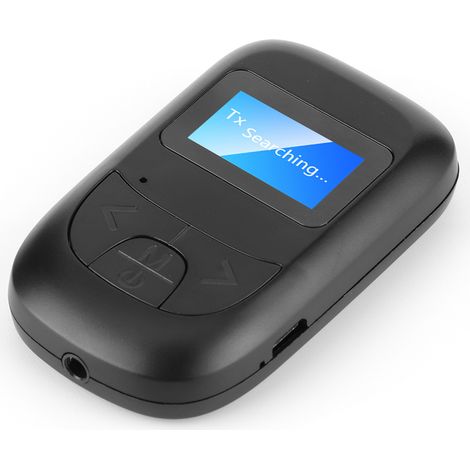 Adaptateur audio Bluetooth 5.0 avec émetteur-récepteur sans fil pour voiture, PC et haut-parleur (prise jack 3,5 mm) et écran LCD. (1/5)
