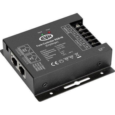 EVN Lichttechnik Funk-Empfänger-Controller 12-24V/DC-4x6A IP20 FCRGBW4X6A