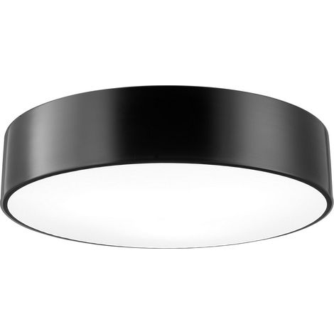 Merano Indiana Plafonnier cylindrique 3 lumières en métal noir, LED E27