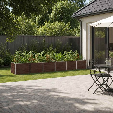 vidaXL Cama de Jardín Elevada Negro 480 x 80 x 55 cm (1/5)