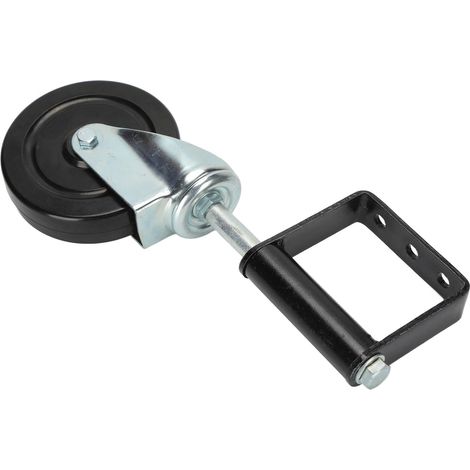 Roulette de porte à ressort robuste avec frein à tube, 5 pouces, silencieuse en caoutchouc, 3 trous, pour portes coulissantes (1/5)