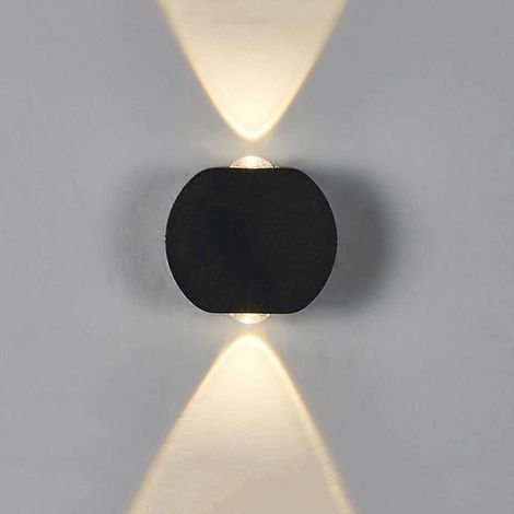 Wasserdichte LED-Außenwandleuchte, schwarze Ausführung, für den Innen- und Außenbereich (1/3)