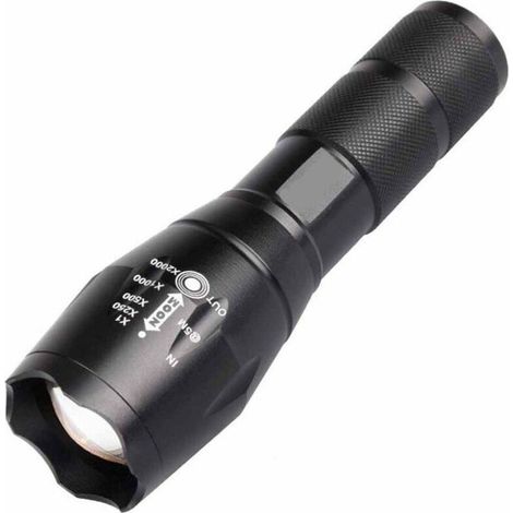 Torche Lampe de Poche,Lampe de poche tactique poche torche LED super lumineux 1200 lumens LED poche torche T6 lampe de poche portable mise au point réglable torche zoomable avec 5 modes de lumière (1 (1/5)