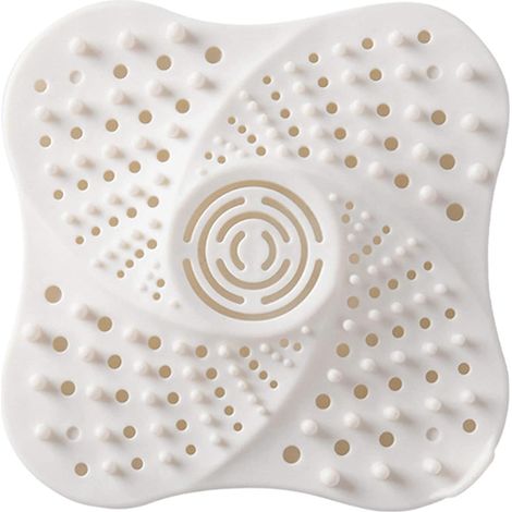 2 pcs Protection de Drain de Silicone,Filtre de Couverture de Drain de Baignoire avec Ventouse,Filtre à Cheveux Douche,Filtre évier en Silicone,pour évier de Douche,Baignoire (Blanc) GROOFOO (1/5)