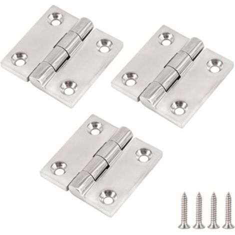 Charnière de pont en acier inoxydable 316 50 x 50 mm de qualité marine robuste pour bateau, charnières de porte polies miroir pour armoire, fenêtres, yacht, livrées avec vis (1/5)