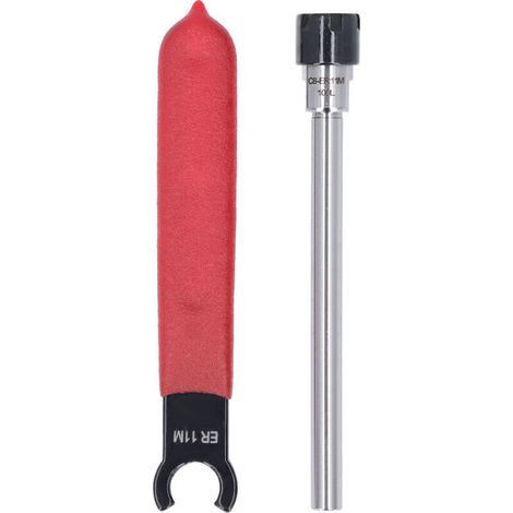 2 Pièces Tige d'Extension Droite pour Fraiseuse avec Clé ER11M C8-100L