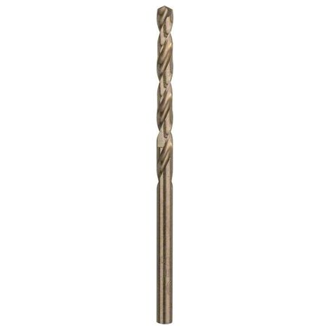 Bosch – Foret hélicoïdal à métaux 4 mm – Acier rapide HSS-Co avec 5 % de cobalt – Longueur 75 mm – Lot de 5 unités – Pour acier inoxydable et fonte (1/7)