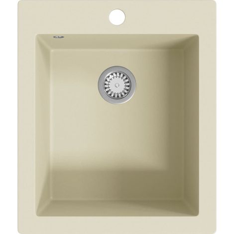Lavello da Cucina in Granito Vasca Singola Beige vidaXL (1/5)