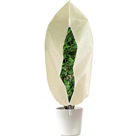 Housse Hivernage Plante 80g/m² avec Fermeture Éclair - 80x120cm Protection Renforcée Contre Gel et Neige pour Palmier Olivier (1/5)