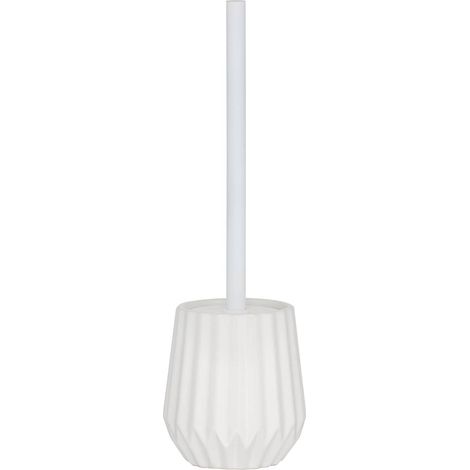 Tiger Arte Brosse WC sur Pied avec Support Fermé, Silicone à Séchage Rapide, Relief Élégant, Design Moderne et Stylé, 11 x 11 x 38,7 cm, Blanc (1/5)